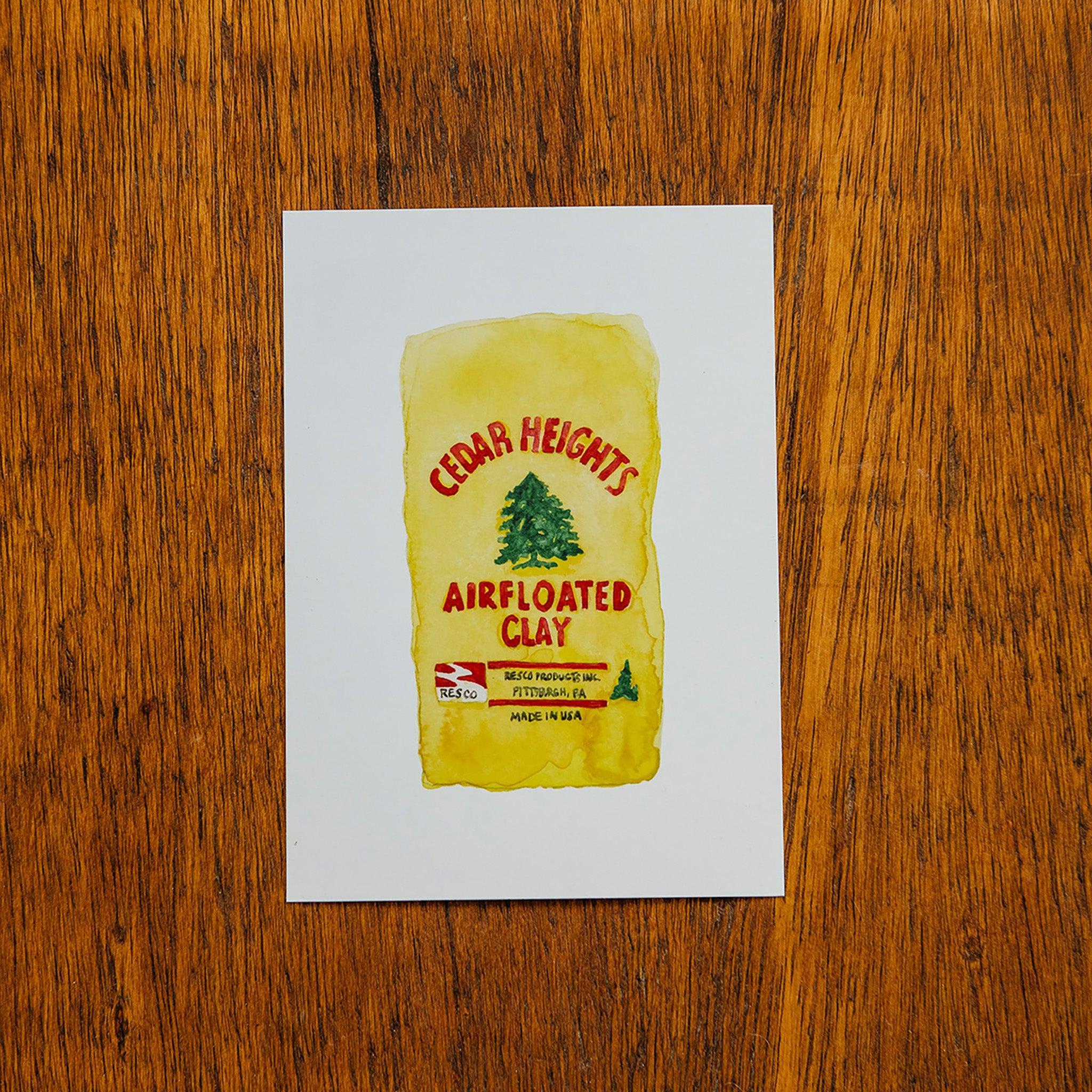 5” x 7” Cedar Heights Airfloated Clay | Watercolor Print