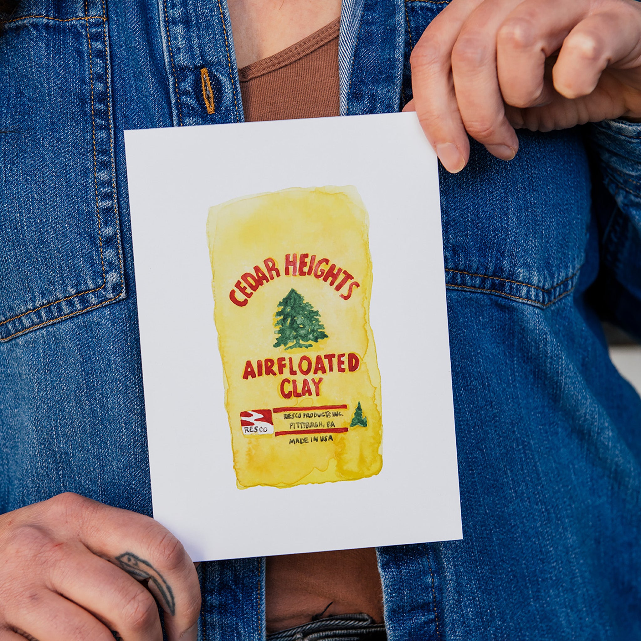 5” x 7” Cedar Heights Airfloated Clay | Watercolor Print