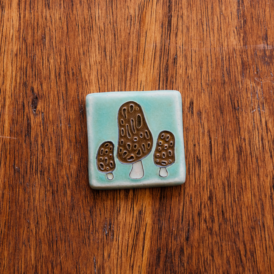 Morel Mushroom Tile | Hand-Painted