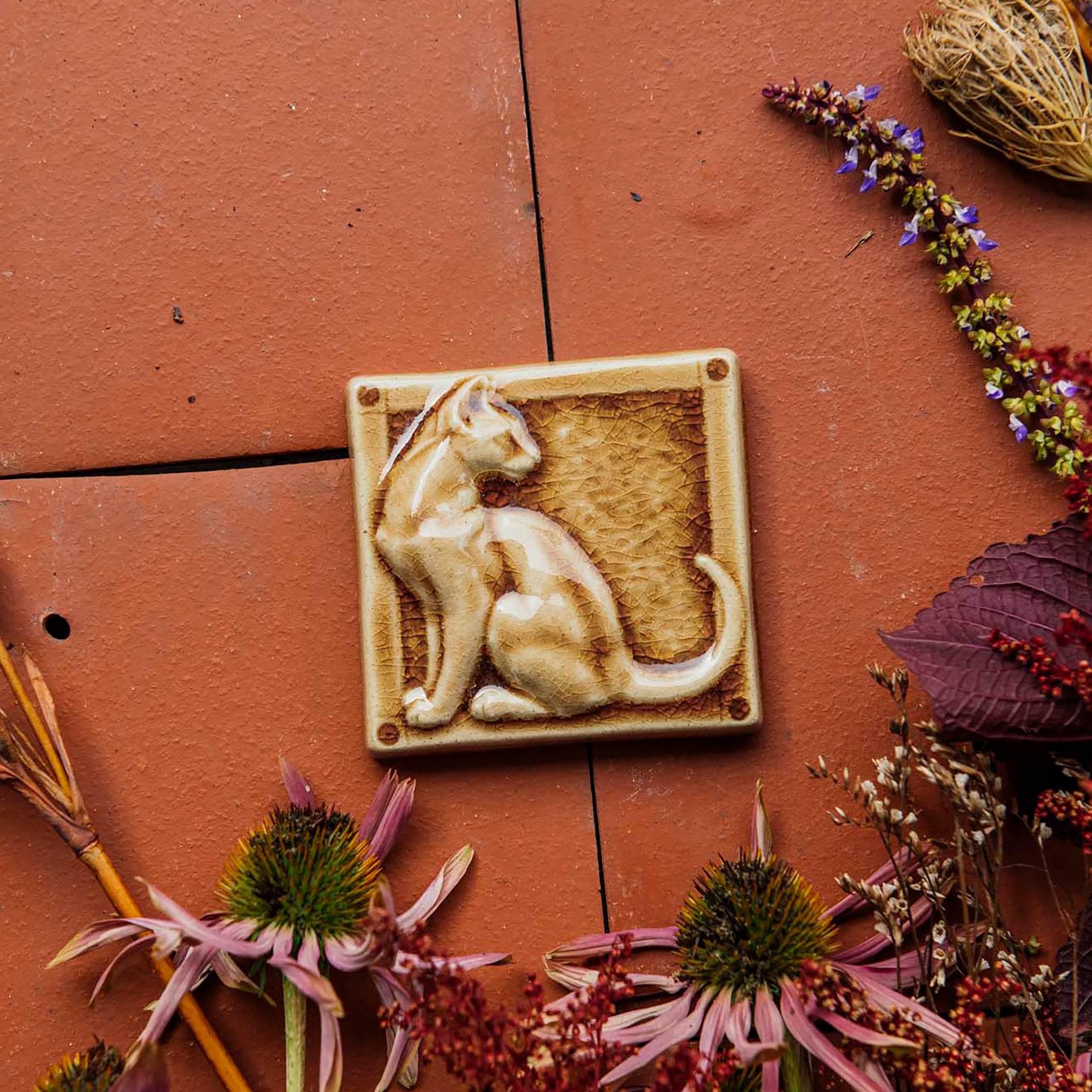 Sculpted Cat Tile
