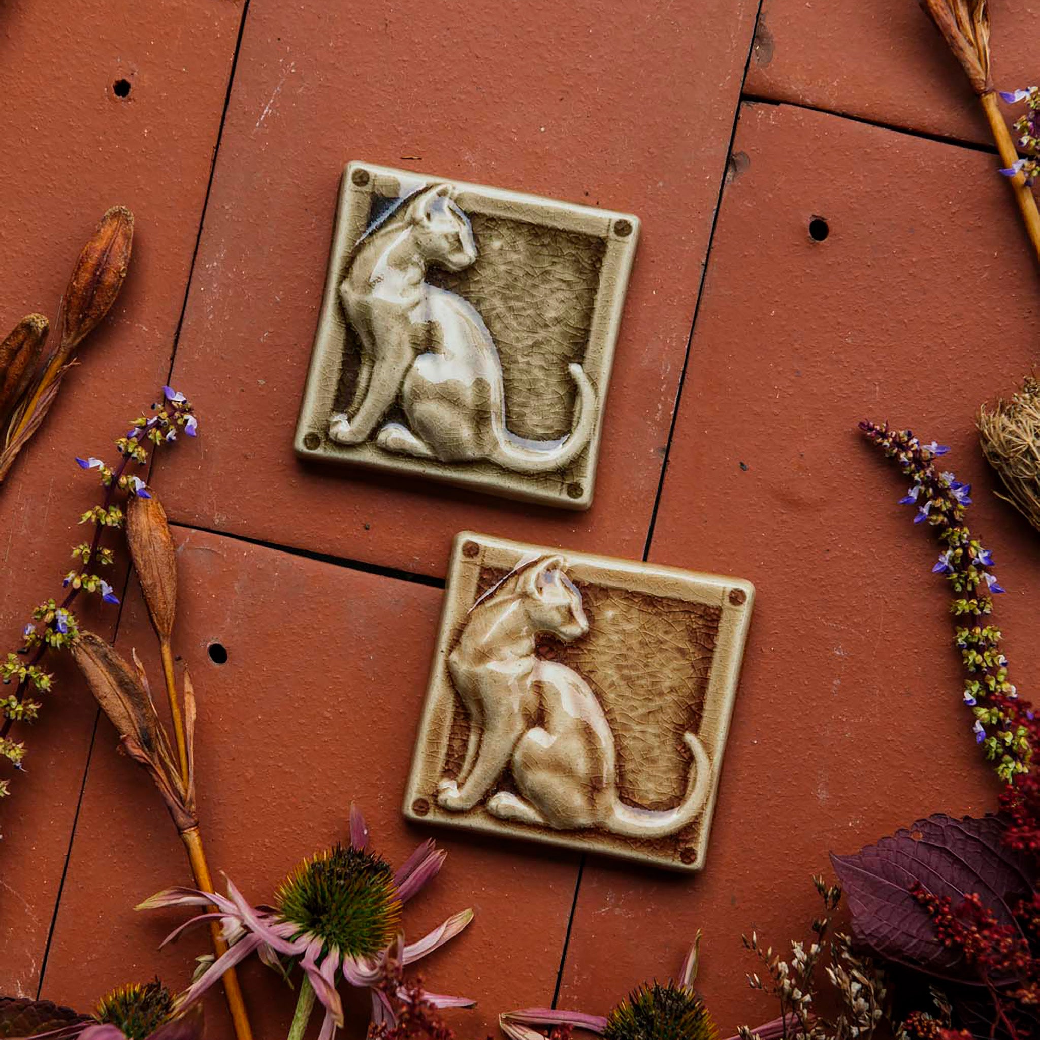 Sculpted Cat Tile