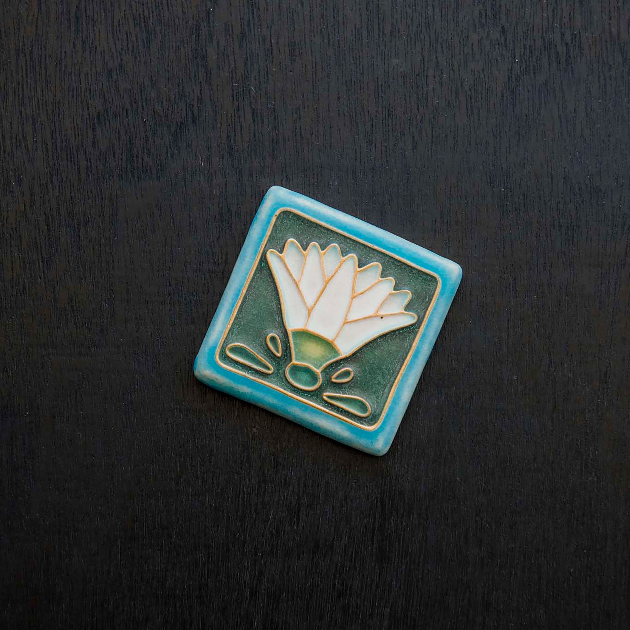 Hand-Painted Egyptian Lotus Tile
