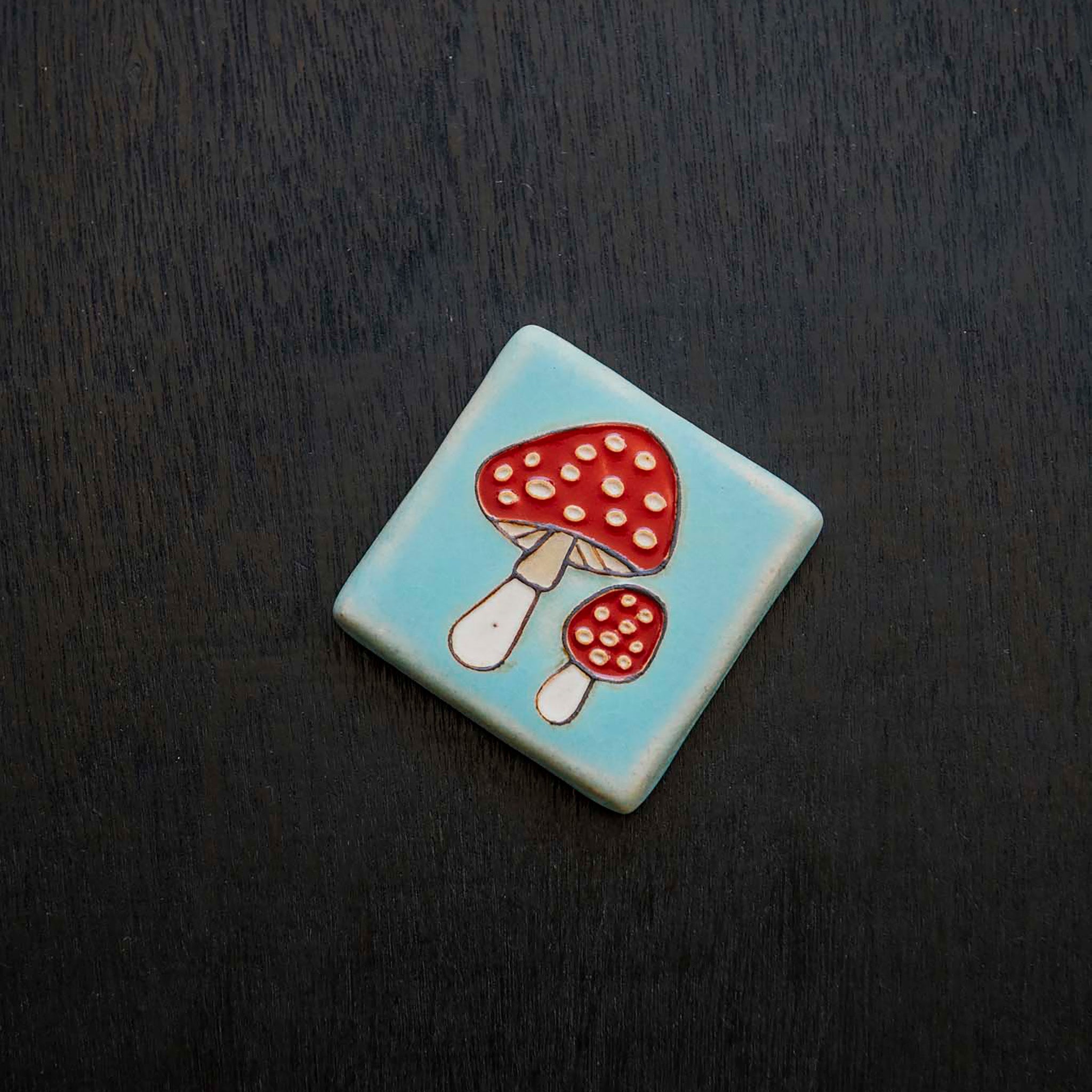 Amanita Mushroom Tile | Hand-Painted