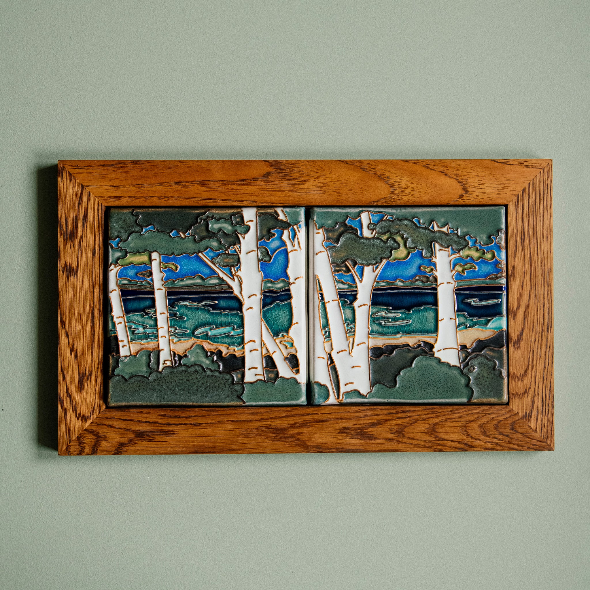 Framed Birch Landscape Diptych