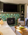 Green Blend Den Fireplace