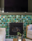 Green Blend Den Fireplace