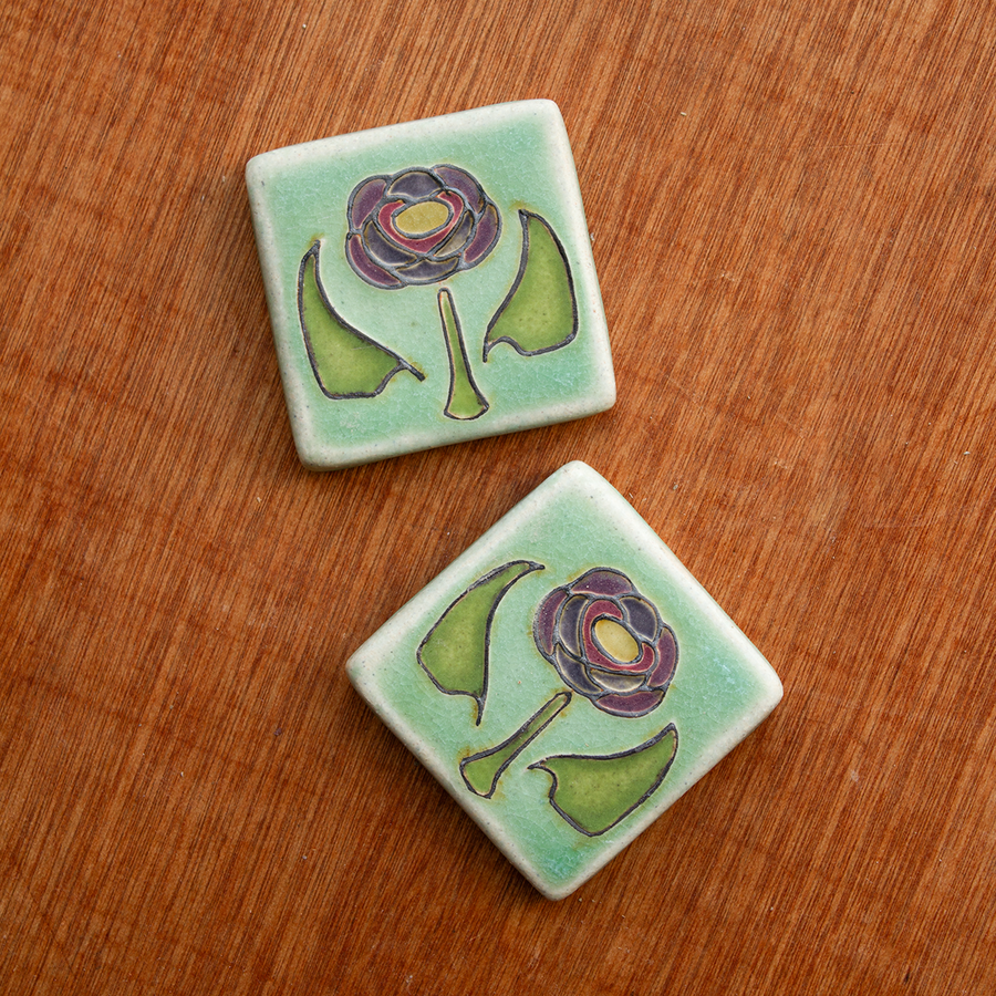 Hand-Painted Rose Tile