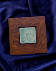 Framed Cat Tile | Celadon