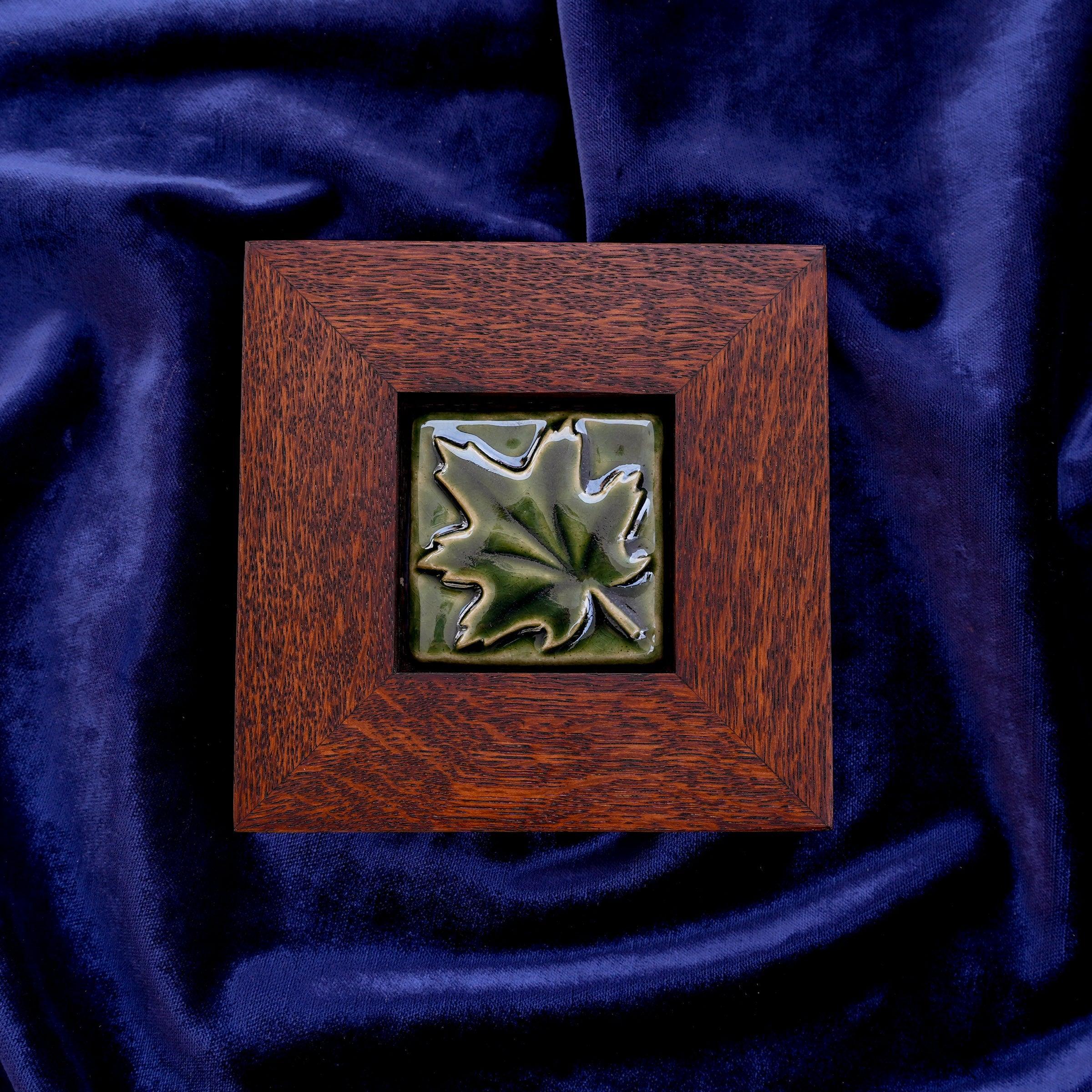 Framed Maple Leaf Tile | Kale