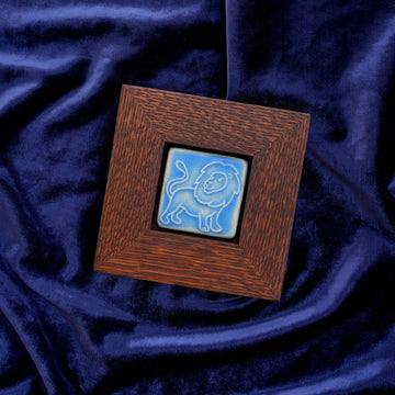 Framed Lion Tile | Sky