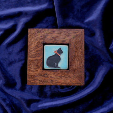 Framed Cat Tile | Hand-Painted