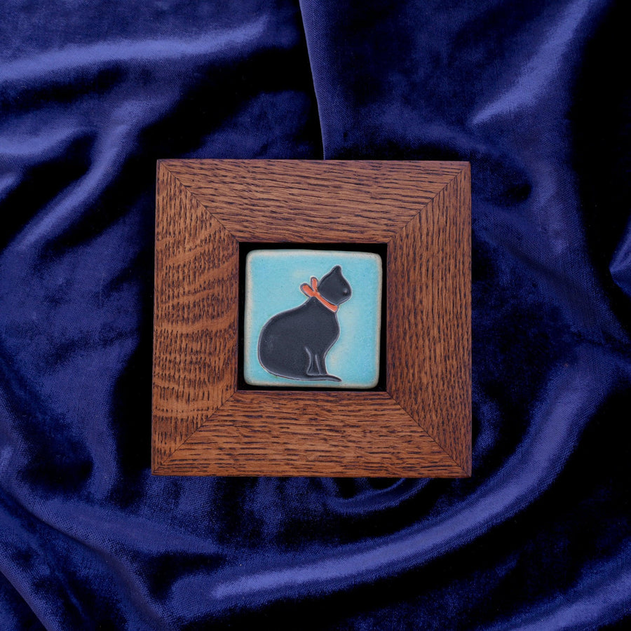 Framed Cat Tile | Hand-Painted
