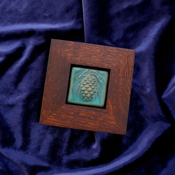 Framed Pinecone Tile | Viridian