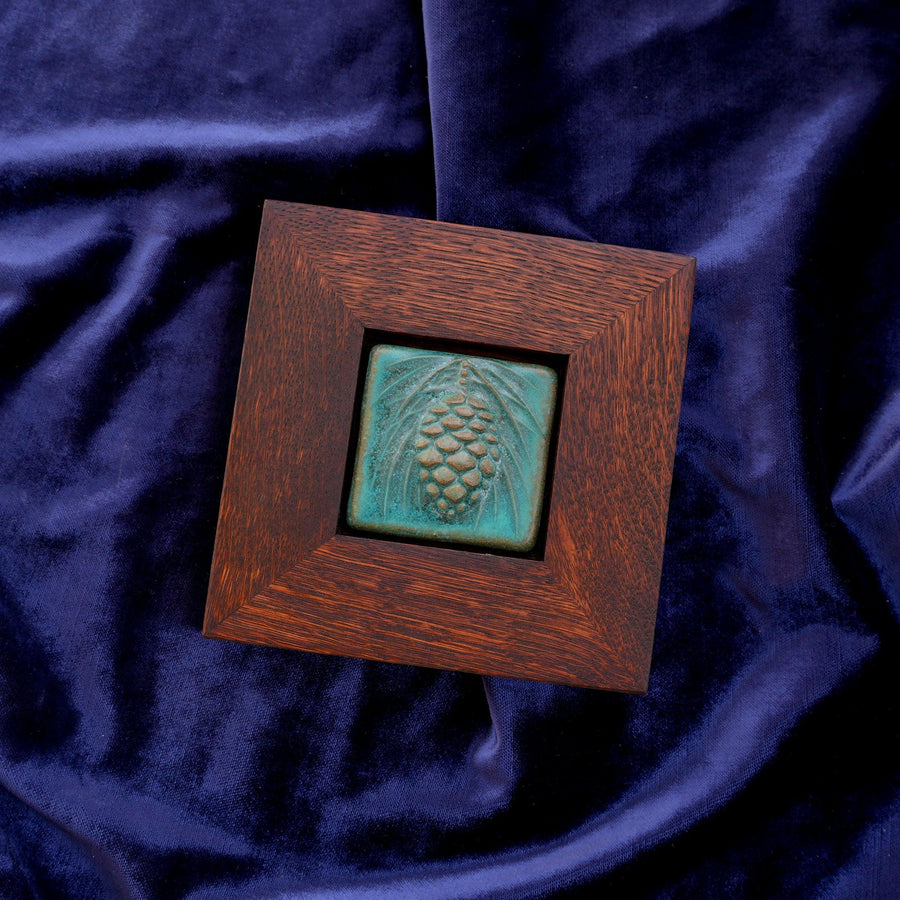 Framed Pinecone Tile | Viridian