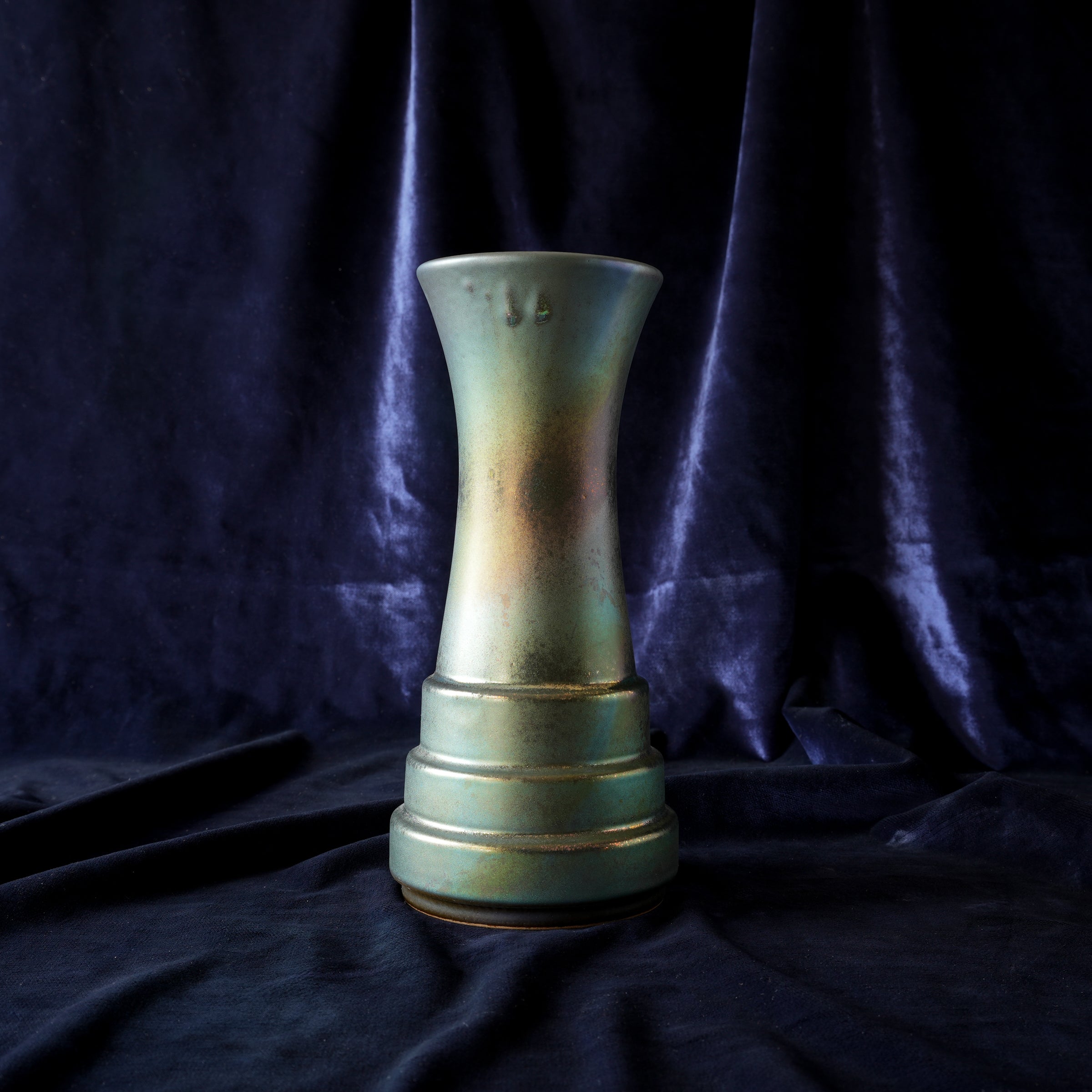 Step Vases | Matte Green Iridescent