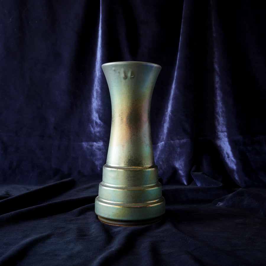 Step Vases | Matte Green Iridescent