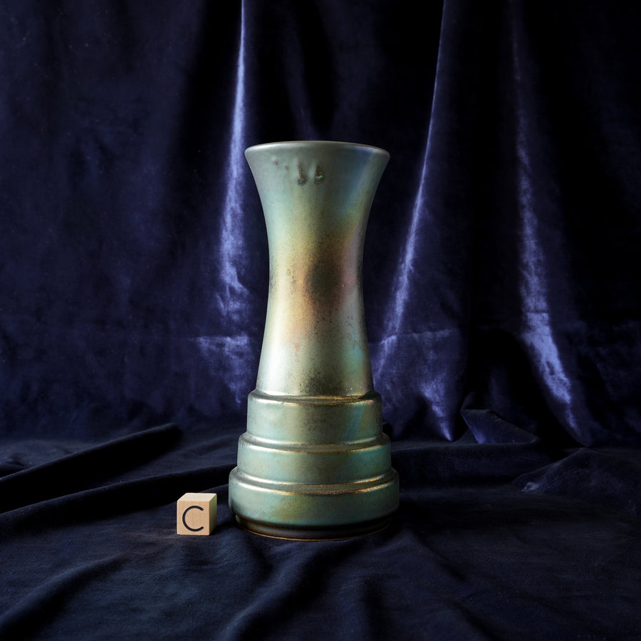 Step Vases | Matte Green Iridescent