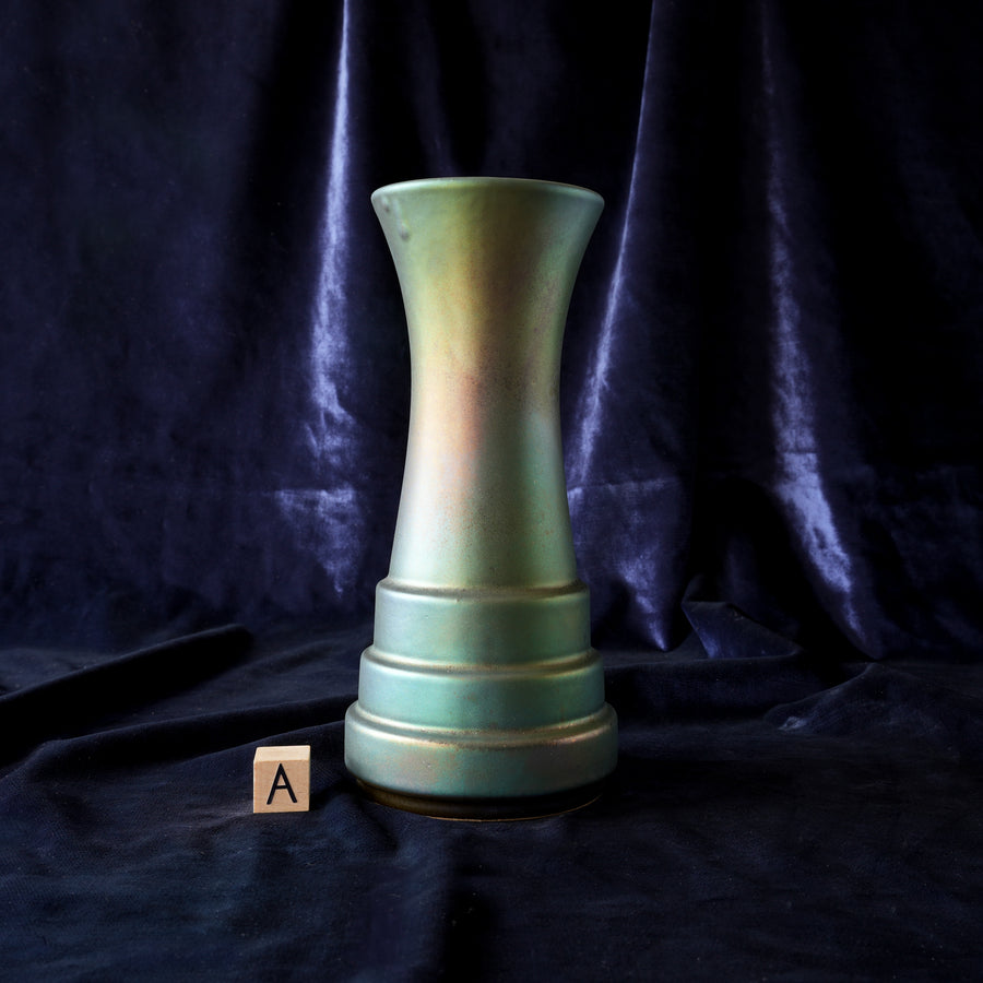 Step Vases | Matte Green Iridescent