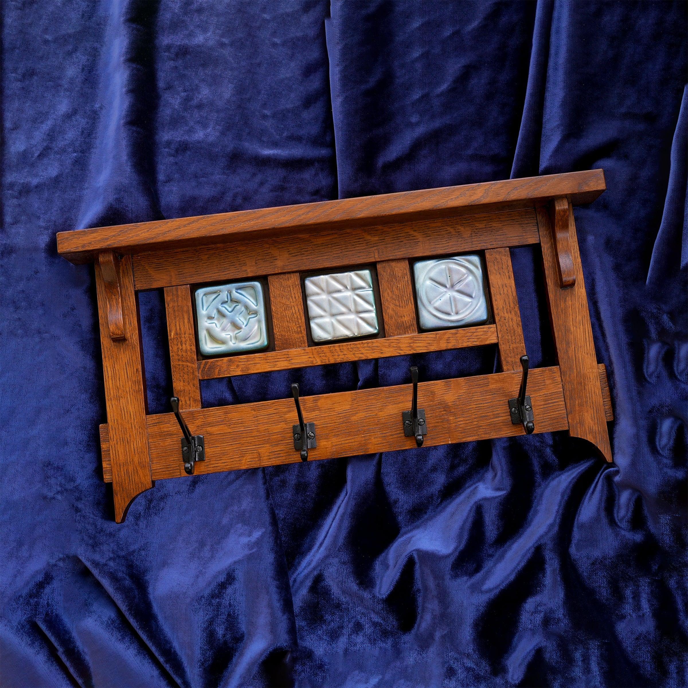 Historic Design Tile Coat Rack | Iridescent