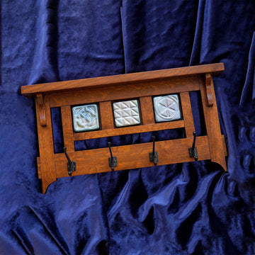 Historic Design Tile Coat Rack | Iridescent