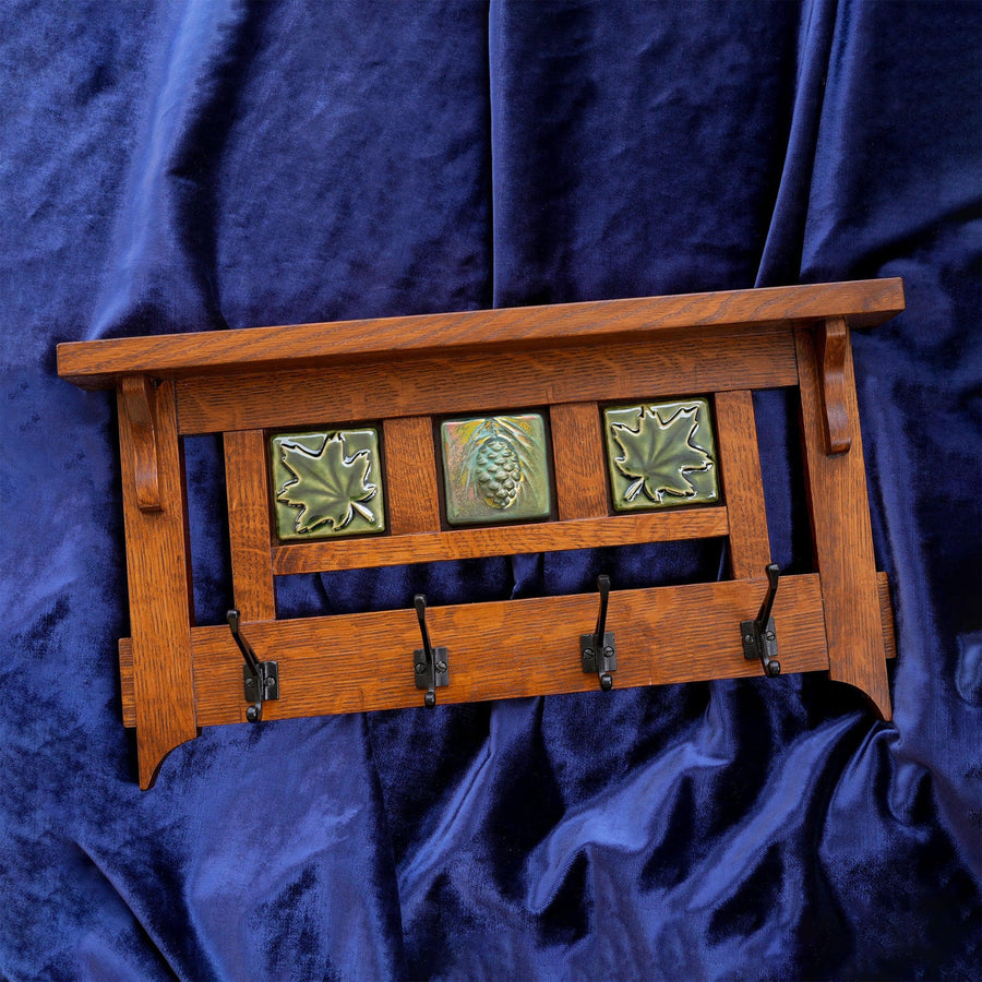 Winter Foliage Coat Rack | Iridescent & Kale