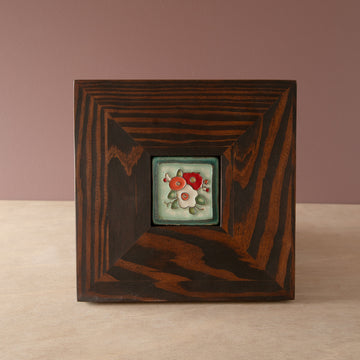 Framed Three Flowers Tile | Hand-Painted