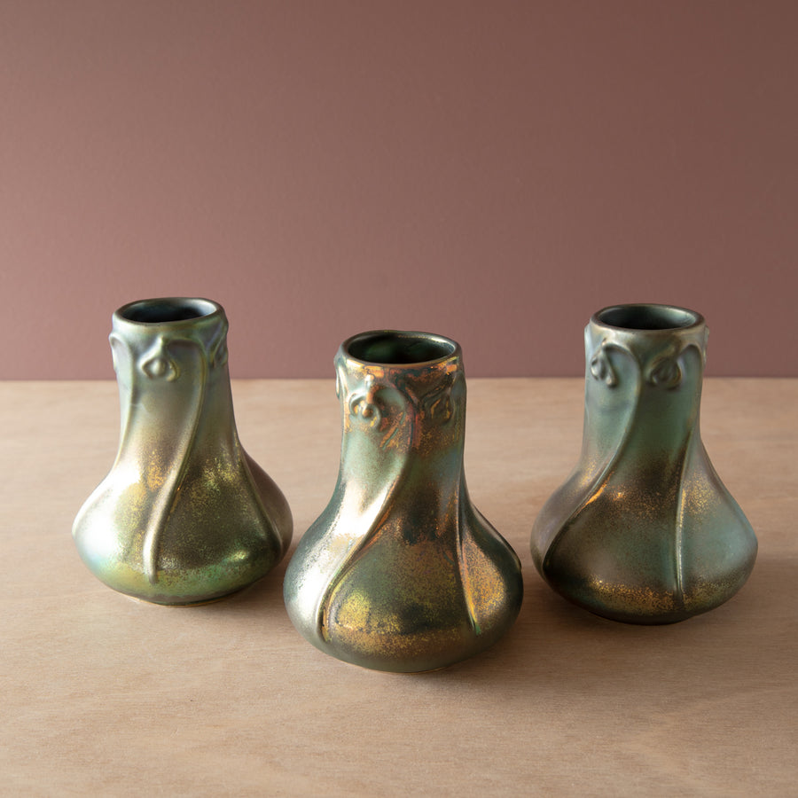 Snowdrop Vase Collection | Matte Green Iridescent