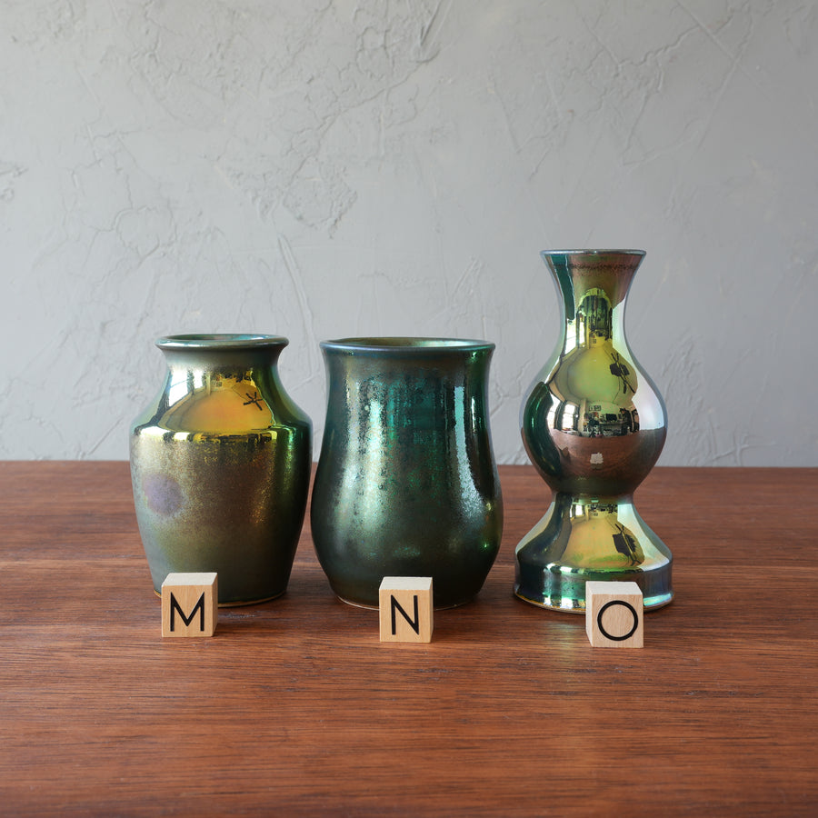 Matte Green Iridescent Petite Vase