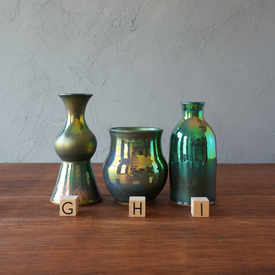 Matte Green Iridescent Petite Vase