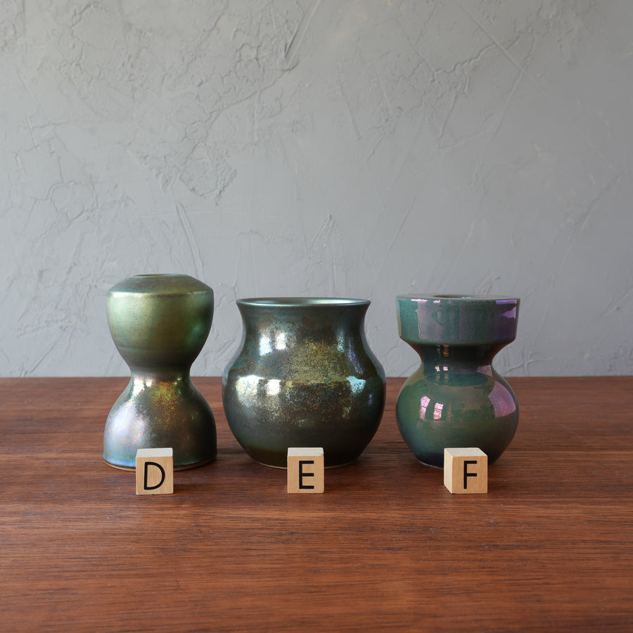 Matte Green Iridescent Petite Vase