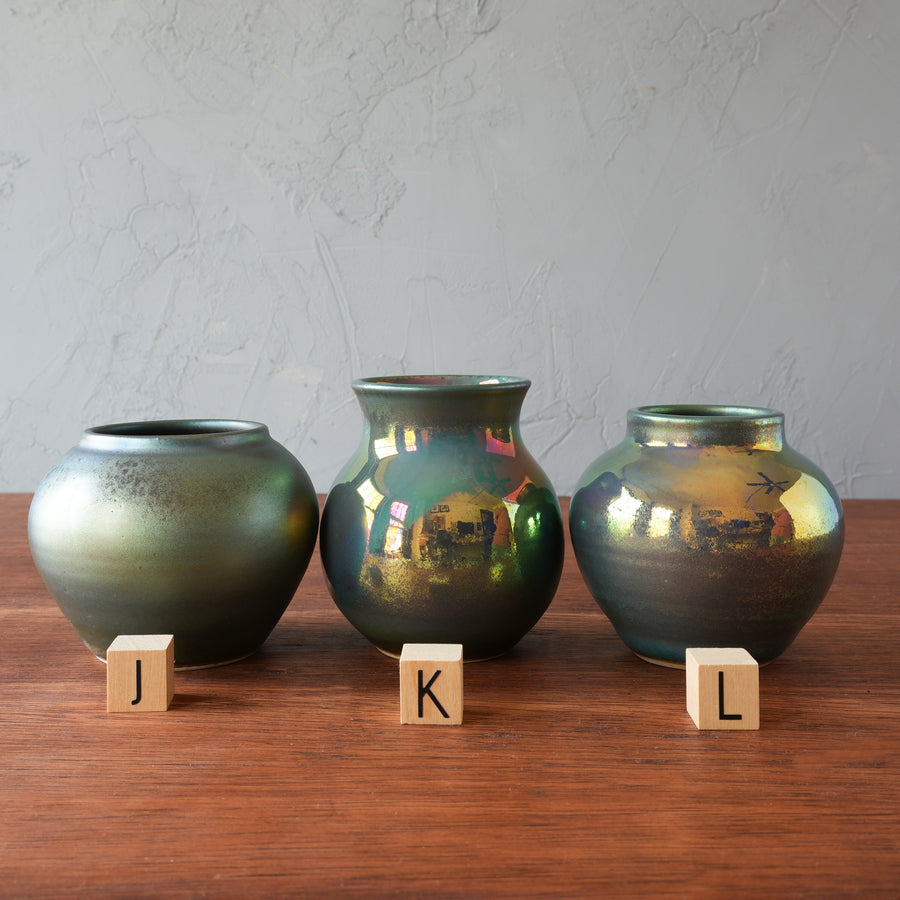 Matte Green Iridescent Petite Vase