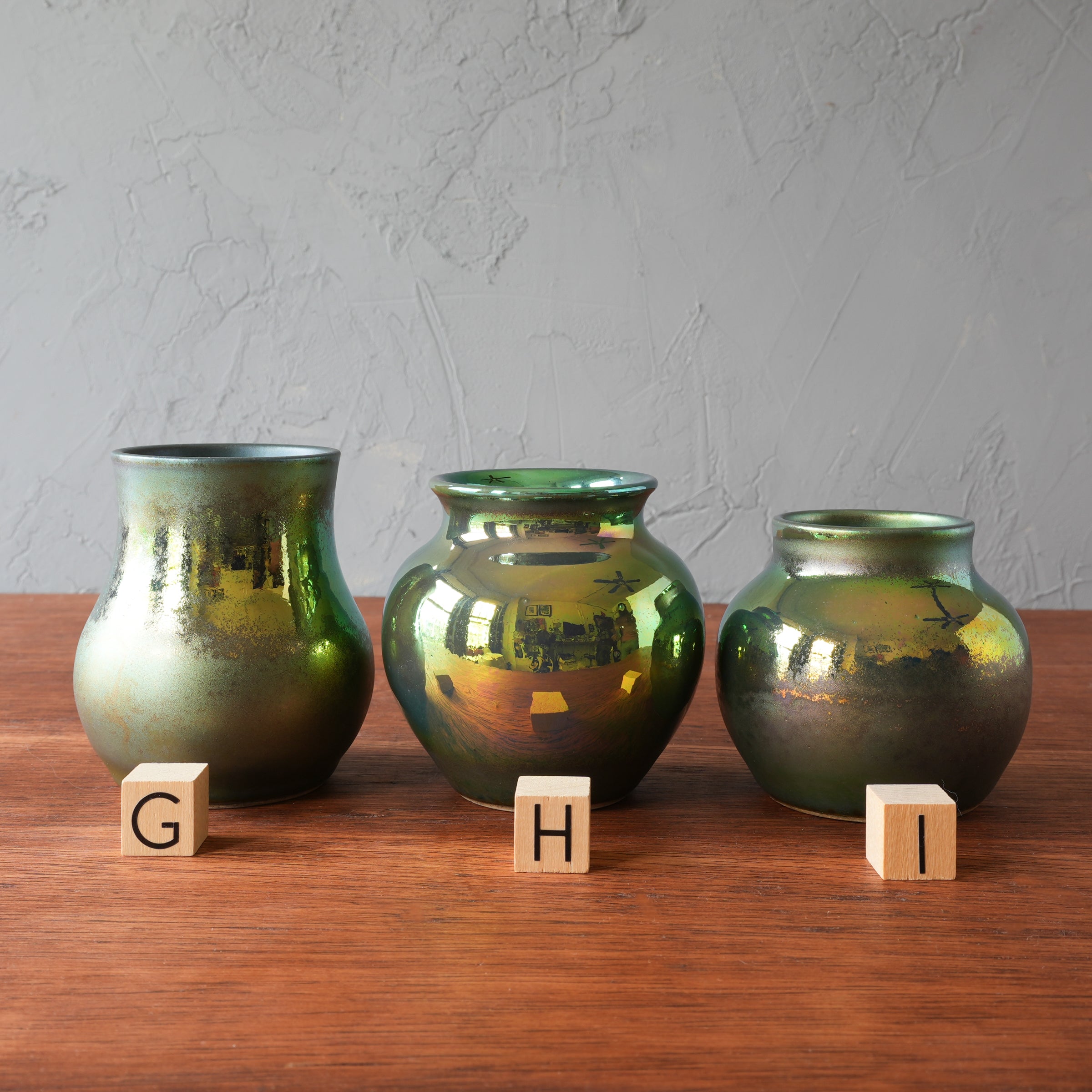 Matte Green Iridescent Petite Vase