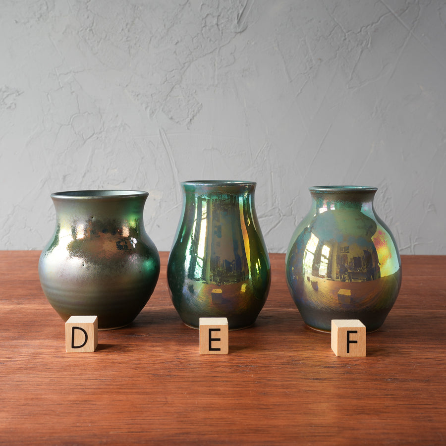 Matte Green Iridescent Petite Vase