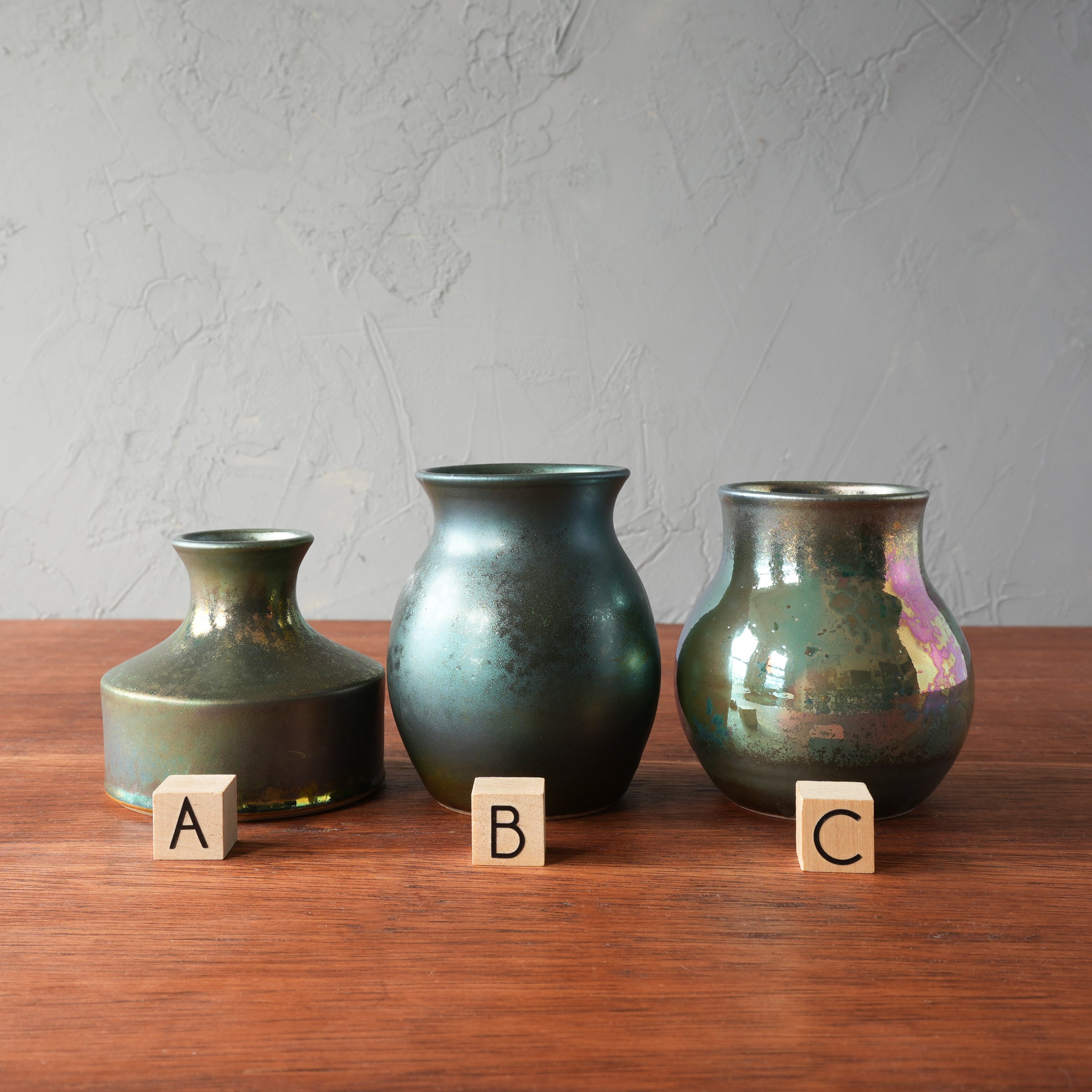 Matte Green Iridescent Petite Vase