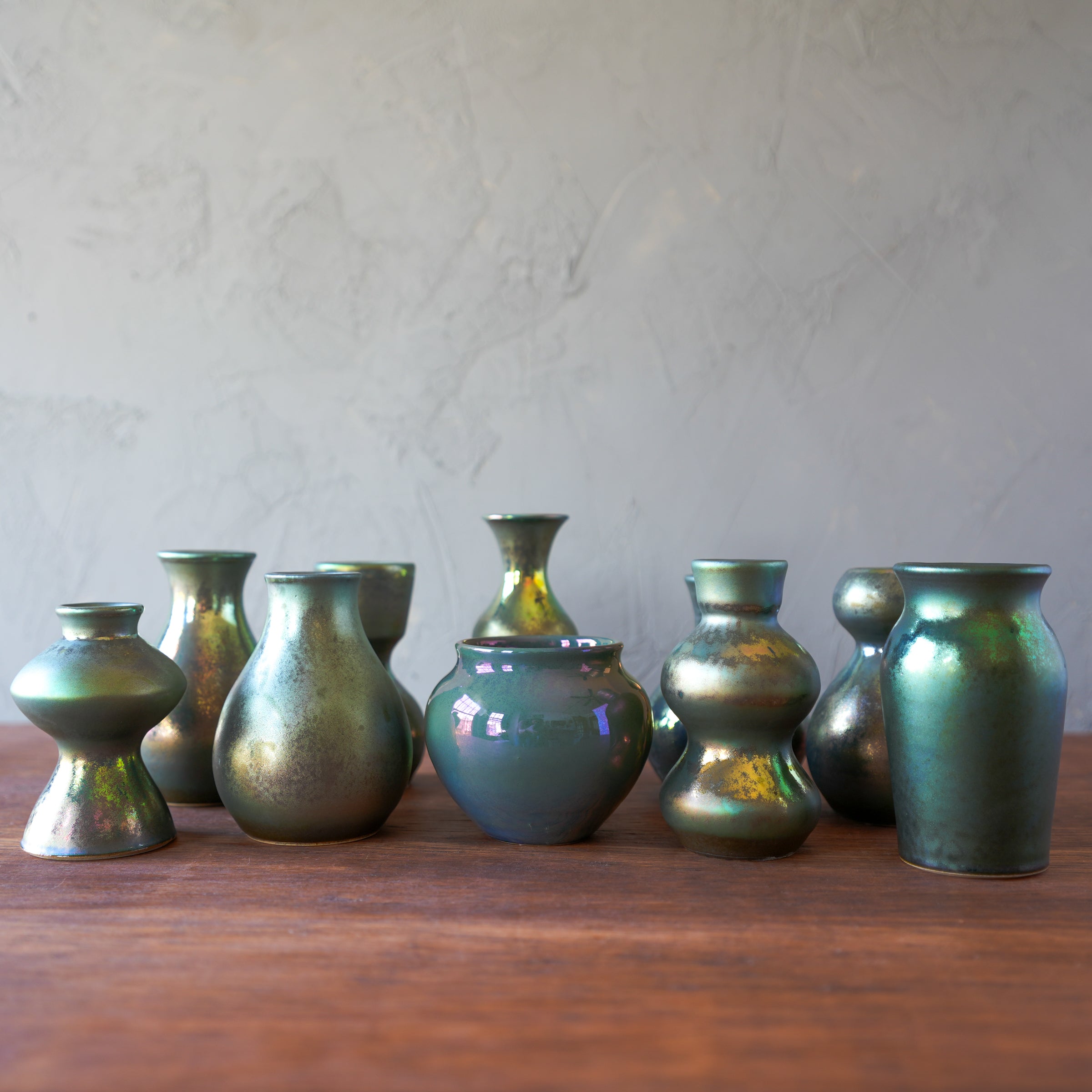 Matte Green Iridescent Petite Vase