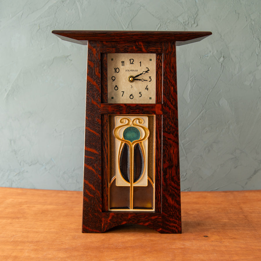 Craftsman Clock | 4x8 Hand-Painted Stickley Tile