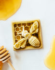 This Honeybee Tile features the golden Honey Gloss glaze.