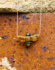 Historic Bee Necklace | Hand-Painted Iridescent