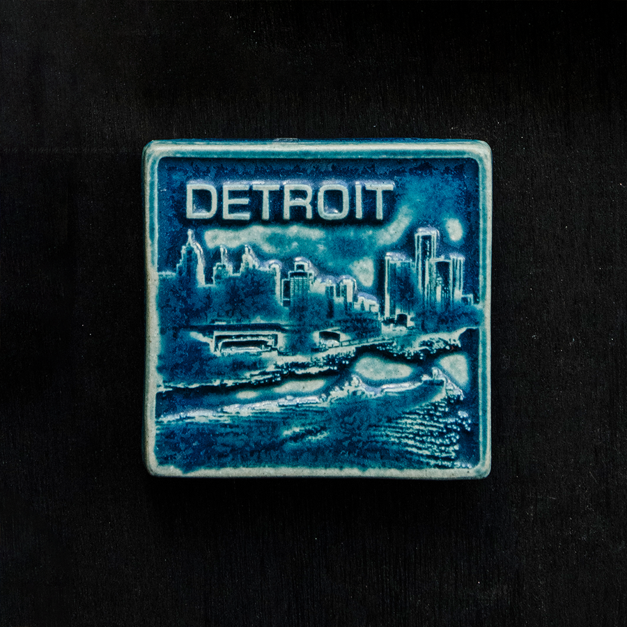 Detroit Skyline Tile – Pewabic Pottery Detroit Skyline Tile – Pewabic Pottery