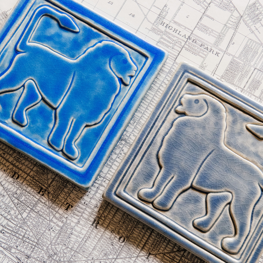 Aztek Tile Aztec Lion Tile – Pewabic Pottery
