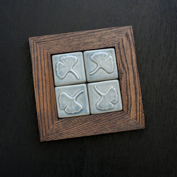 Framed Ginkgo Tiles | Shadow