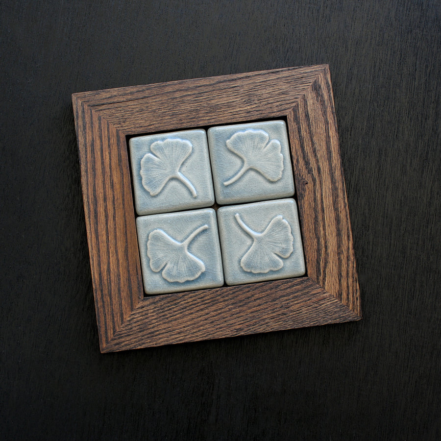Framed Ginkgo Tiles | Shadow