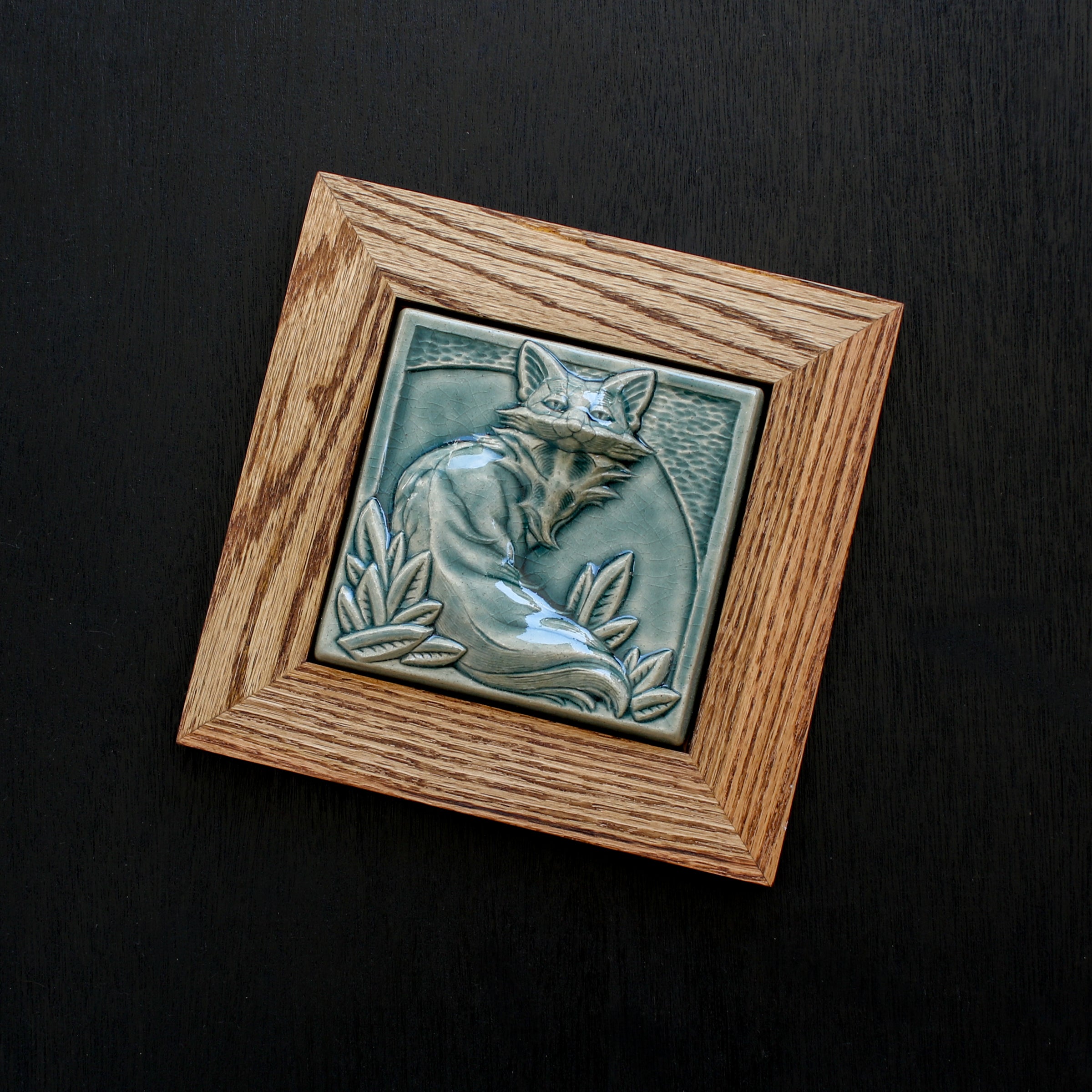 Framed Fox Tile | Glacier