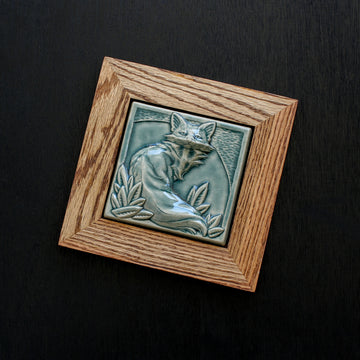 Framed Fox Tile | Glacier