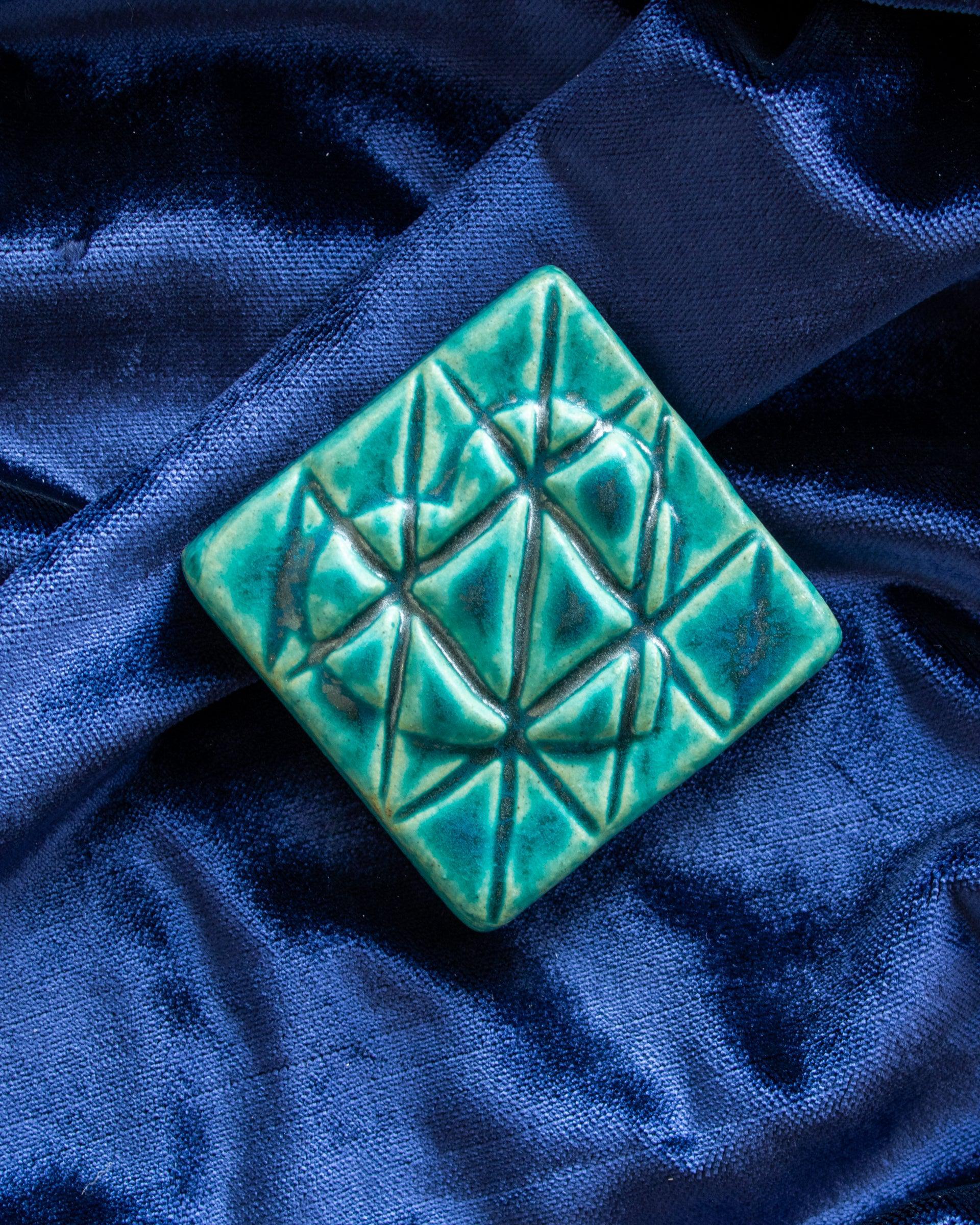 3x3 Geo Heart | Pewabic Blue