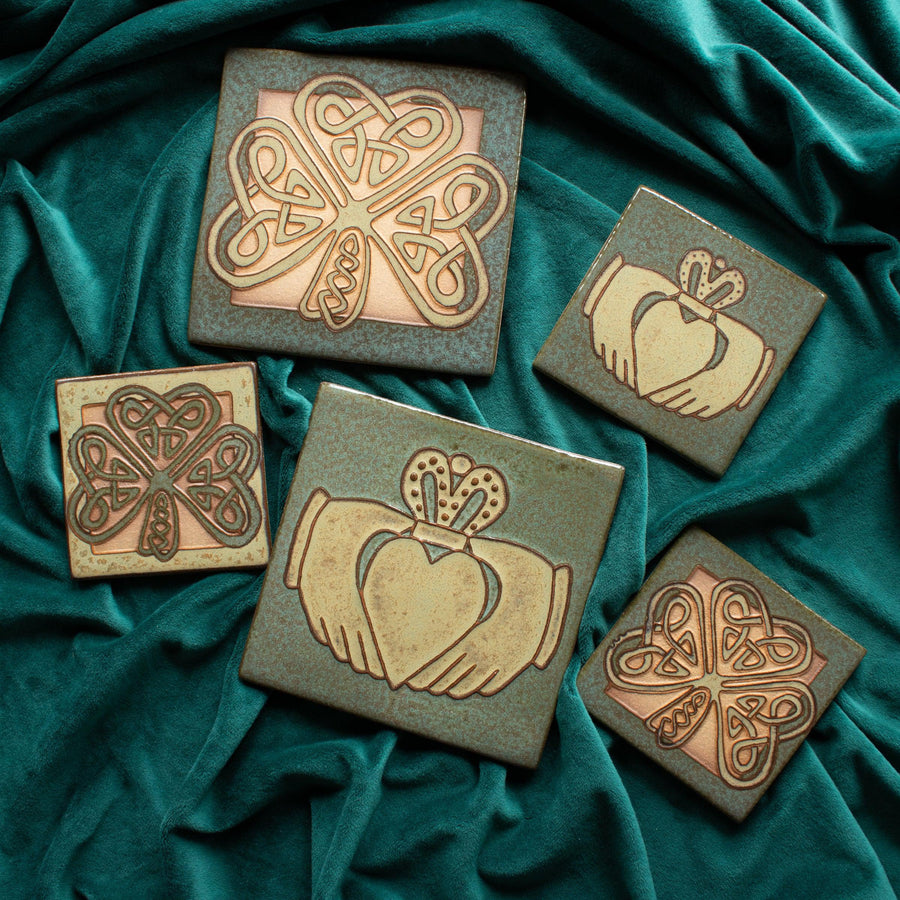 Earthen Craft Pottery | Shamrock + Claddagh Tiles – Pewabic Pottery