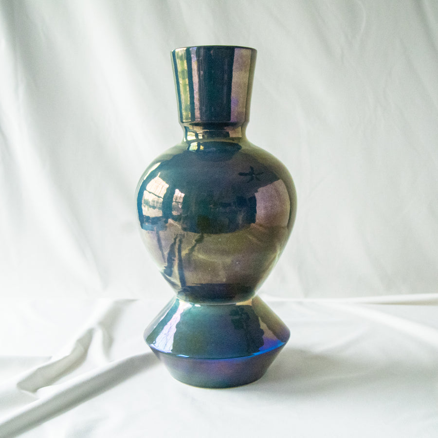 XL Custom Thrown Vessel | Azurite Iridescent