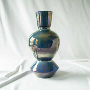 XL Custom Thrown Vessel | Azurite Iridescent