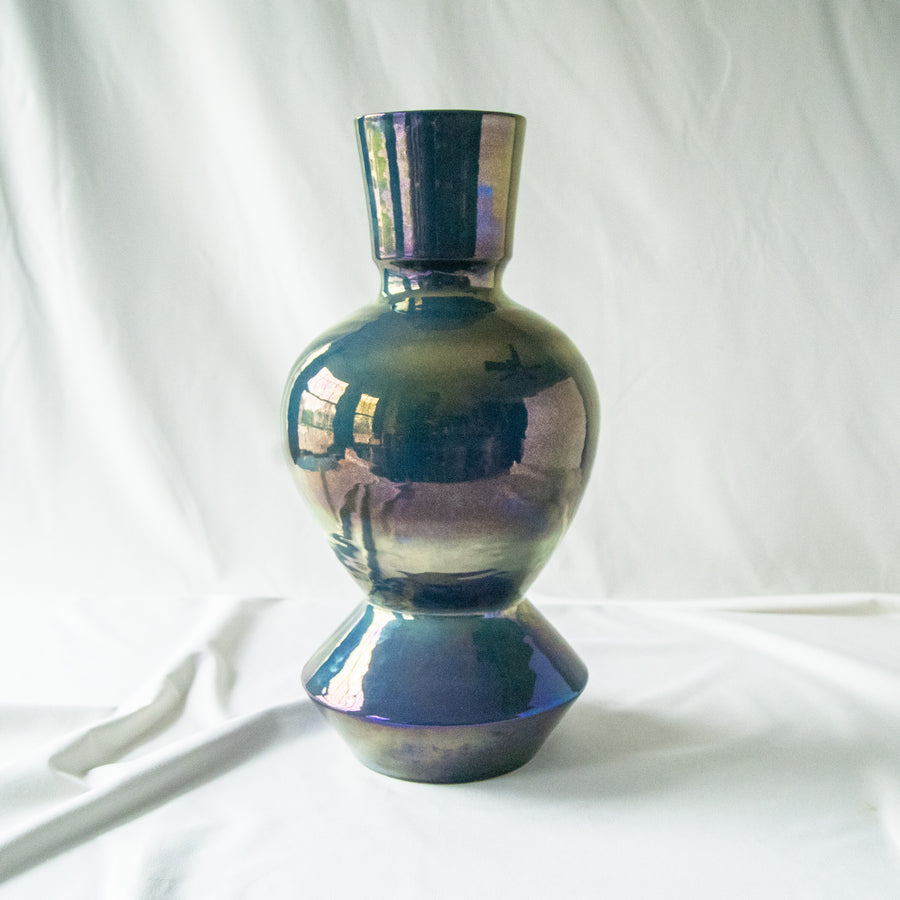 XL Custom Thrown Vessel | Azurite Iridescent