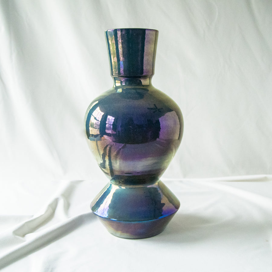 XL Custom Thrown Vessel | Azurite Iridescent